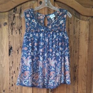 Knox Rose Blue Floral Blouse